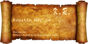 Kosztin Róza névjegykártya
